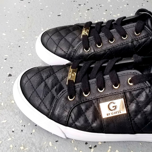 guess black quilted sneakers